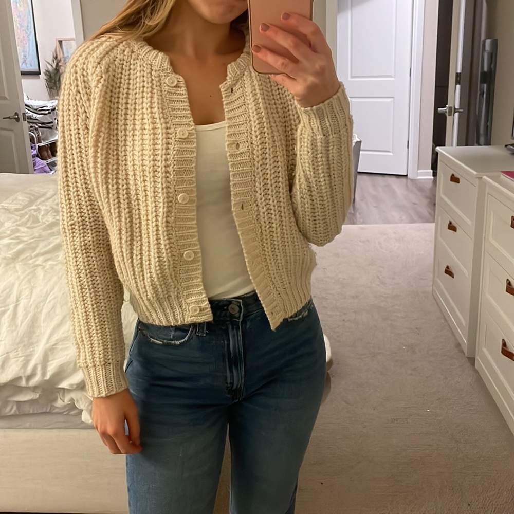 Urban outfitters UNIF cropped cable knit cardigan